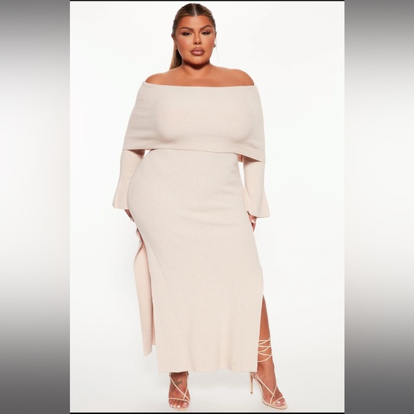 Grab Some Coco Sweater Maxi Dress - Taupe - Picture 1 of 1